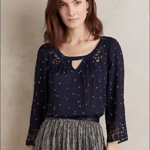 Anthropologie Maeve Teni Laser Cut Star Blouse Top 2